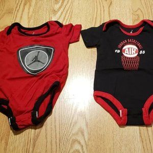 Air JORDAN Boys Bodysuit Lot of 2  Size: 0-3 Months & 3-6 Months  Baby